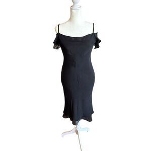 Flores & Flores 100% silk black cocktail dress size 2